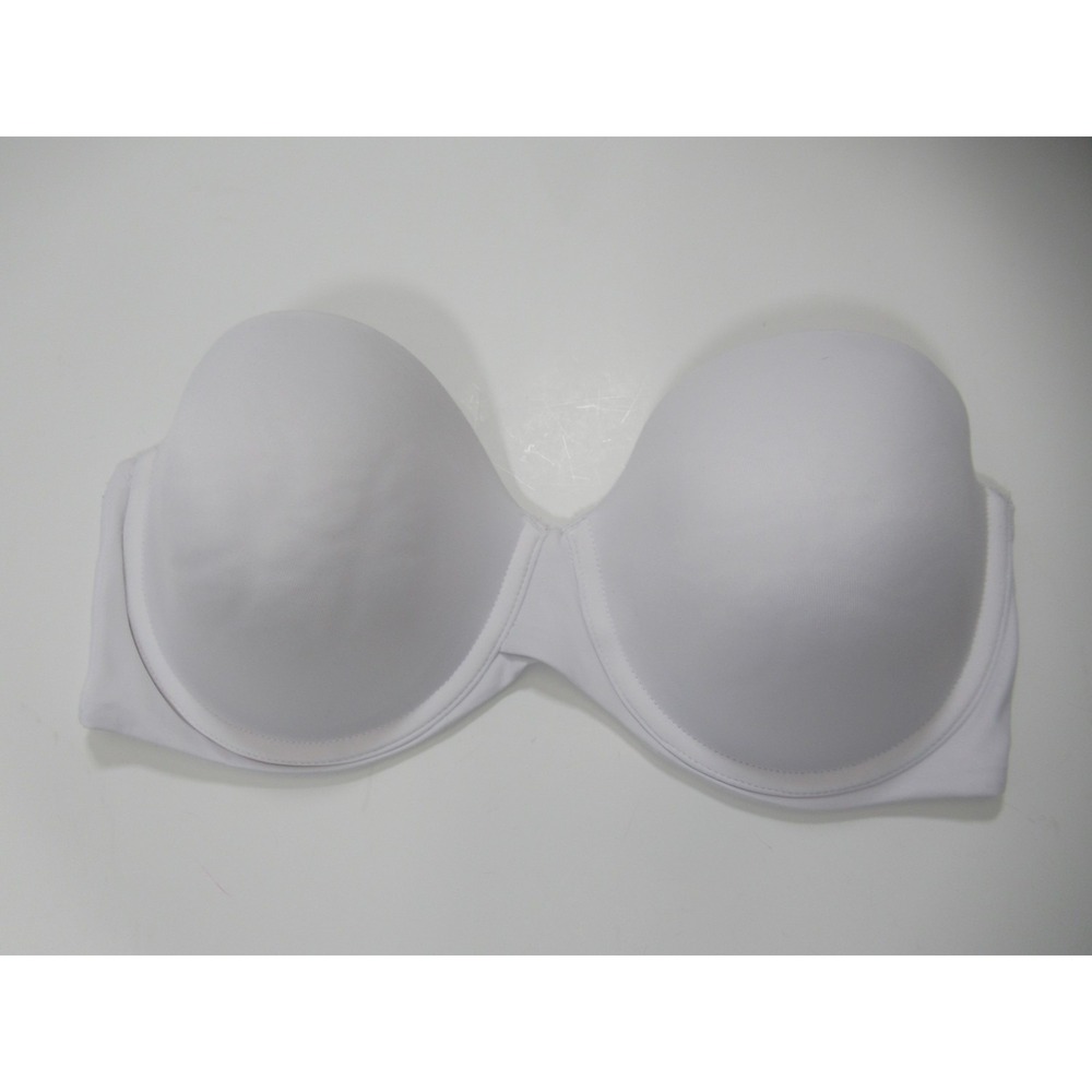 Maidenform Self Expressions Stay Put Strapless Bra 38D White Satin UW SE6990